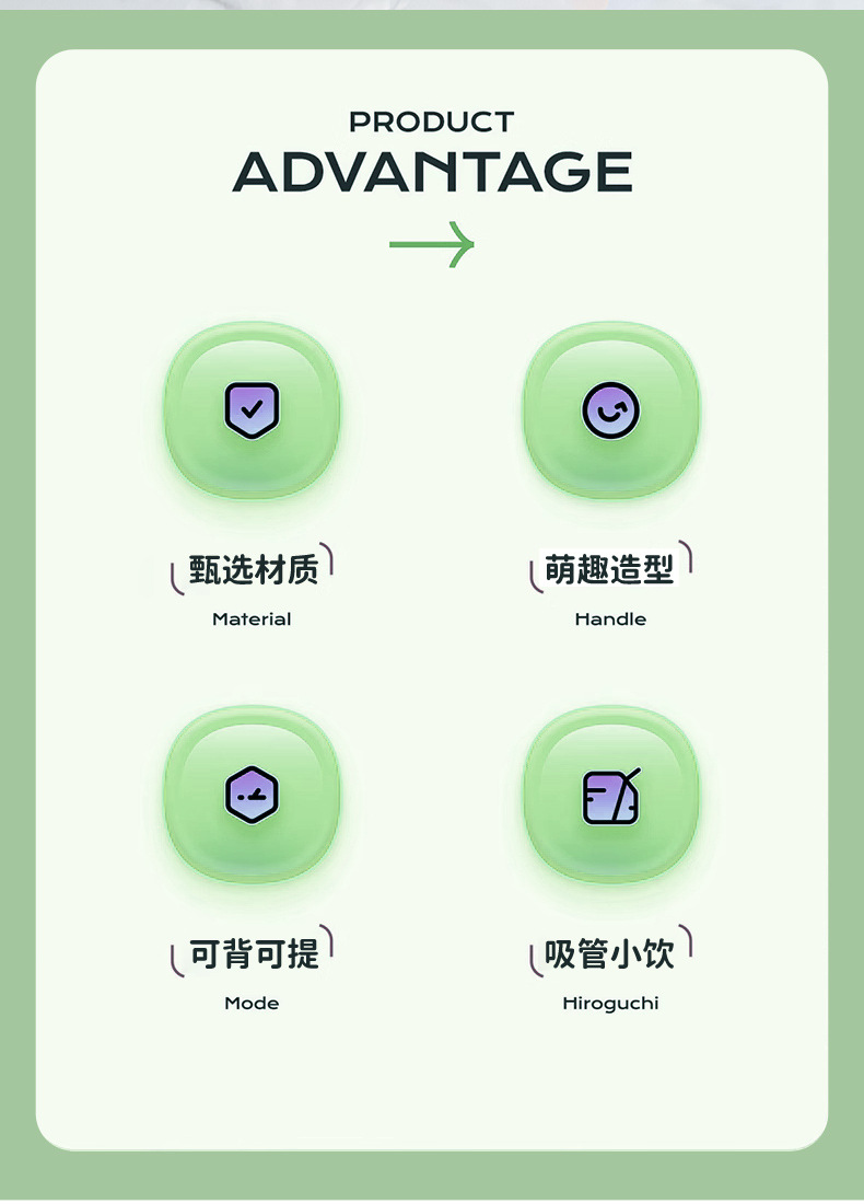 卡通儿童pc吸管水杯小学生上学专用大号高颜值创意可爱防漏水壶女详情2