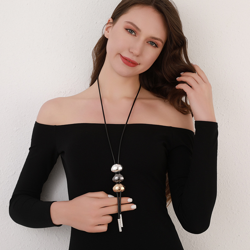 亚马逊专供长款项链时尚百搭简约吊坠几何饰品女士毛衣链欧美跨境详情8