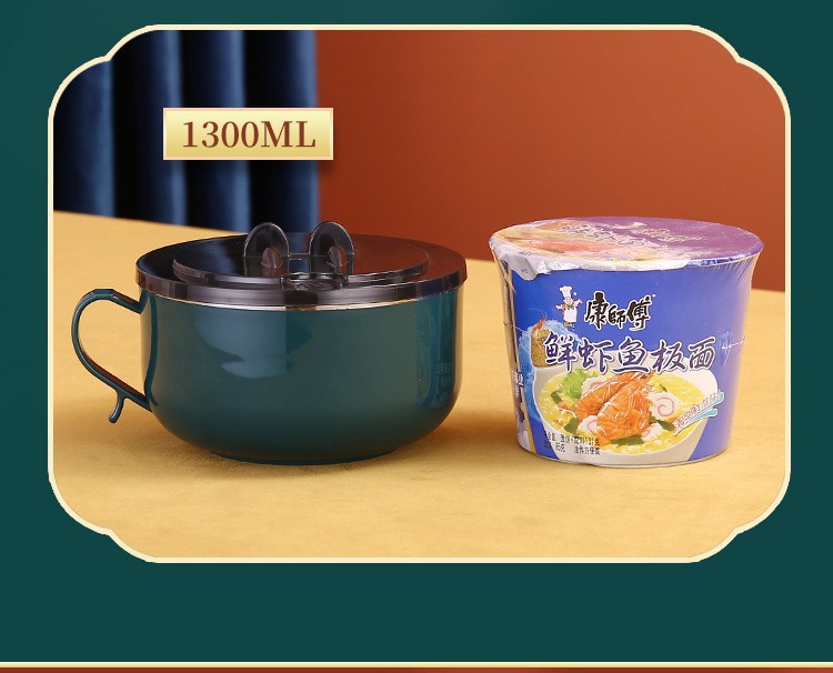 304不锈钢泡面碗学生饭碗带盖创意滤水方便面碗宿舍饭盒礼品logo详情16