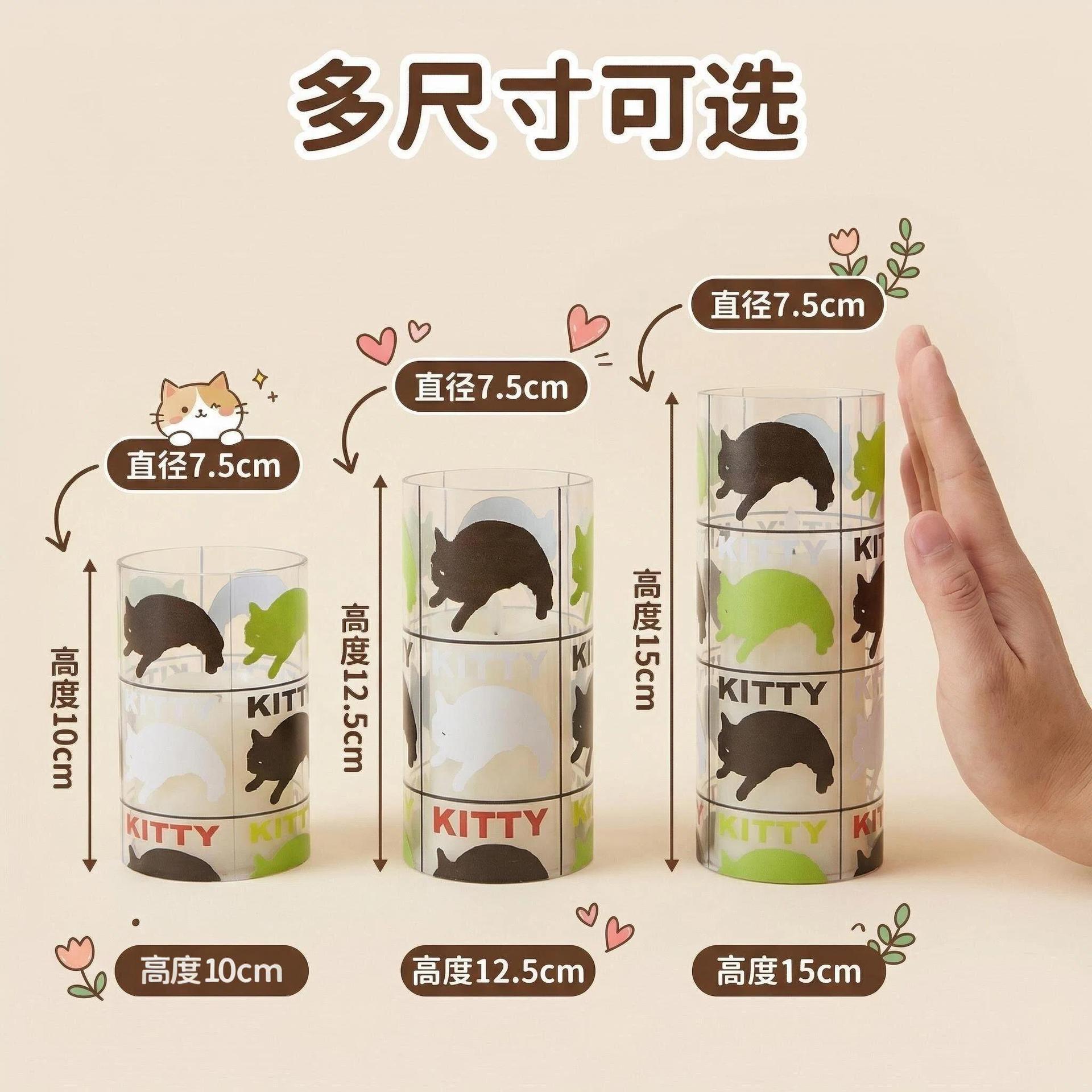 New UV-printed three-color cat pattern acrylic luminous decorative candle 7.5 electronic candle factory direct sales pic 2
