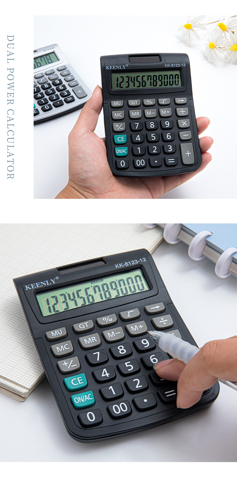 Cross-border bestseller 12-digit portable, simple and large-screen calculator for financial accounting office use, factory direct supply and wholesale pic 11