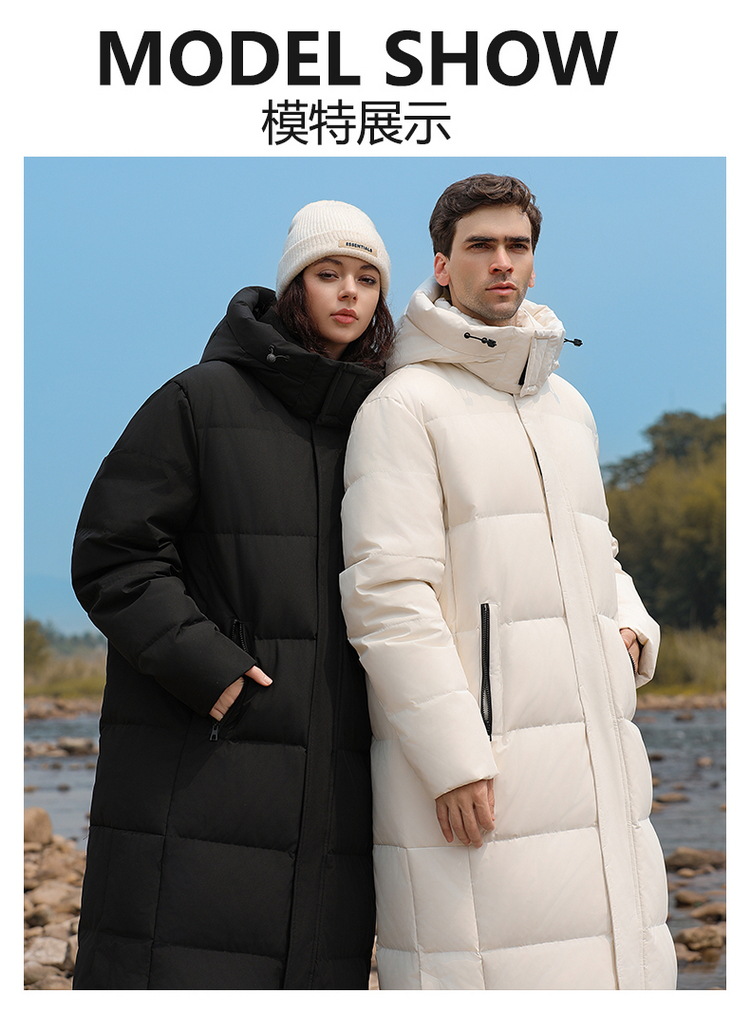 Northeast Harbin cold-proof and warm down jacket for women, super thick, Mohe travel equipment, knee-length overcoat coat for men pic 15
