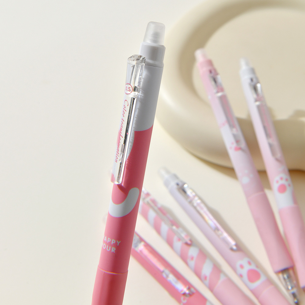 Chenxi Cat Paw Erasable Color-changing Pen 6-piece Set, Soft rubber case Planner Pen, Drawing Pen, Gel Pen, Colorful Creative Erasable Pen pic 17