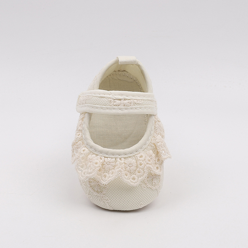 春秋婴儿宝宝蕾丝公主鞋0-1岁学步彩棉新生儿百天周岁布鞋不掉鞋详情6