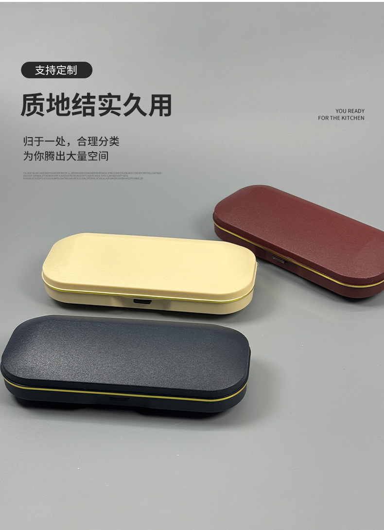 简约高级感pp塑料盒便携防压老化收纳盒小众复古按压塑料太阳镜盒详情5