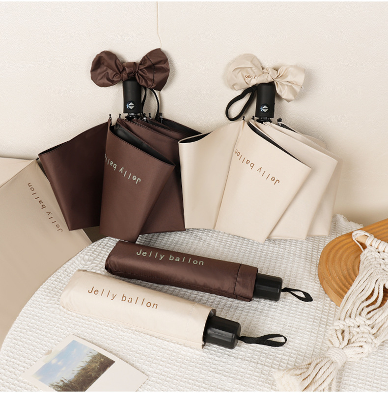 全自动雨伞女晴雨两用加固结实折叠遮阳伞防晒防紫外线黑胶太阳伞详情11