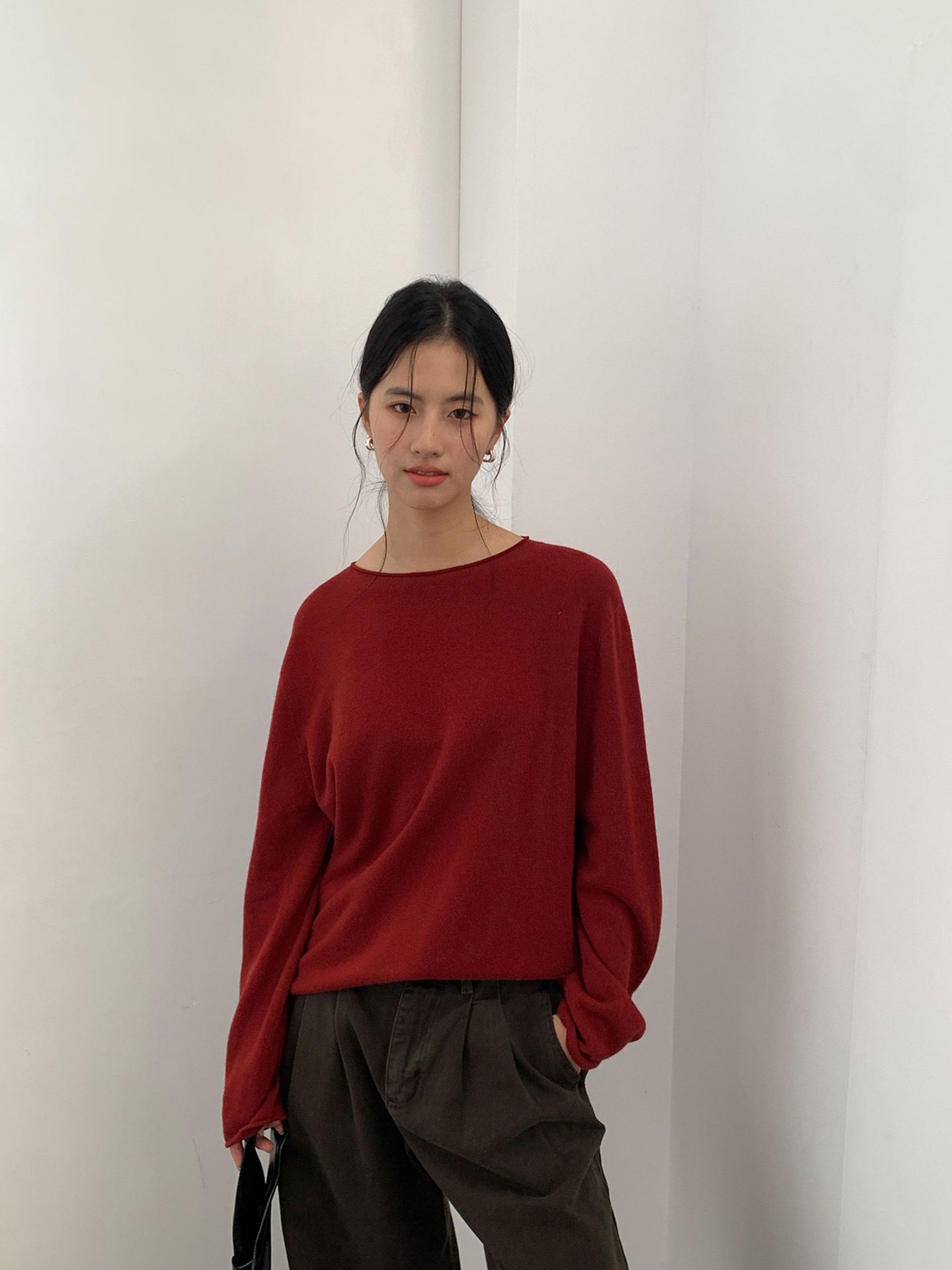 Korean-style seamless one-piece process round-neck pullover cotton and wool sweater, basic base layer for women a1183 in autumn and winter pic 101