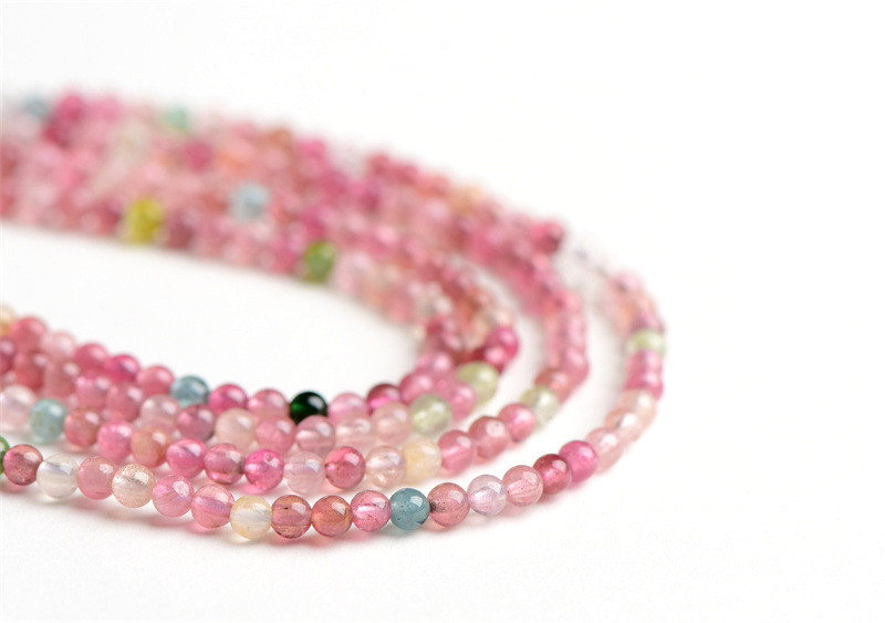 Jiuya Crystal Natural 7A Grade Small Particle Tourmaline Loose Beads Seven-color Tourmaline round Beads Ring Accessories wholesale pic 27