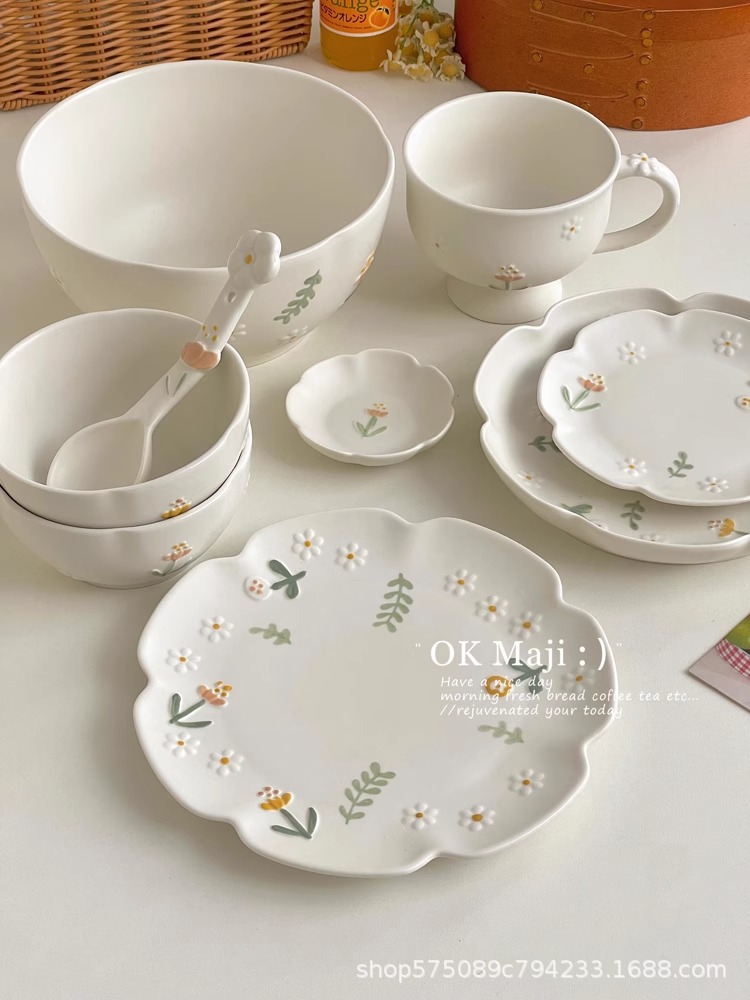 釉下彩餐具盘子菜盘家用吐骨碟陶瓷餐盘好看的可爱碟子水果甜品盘详情7