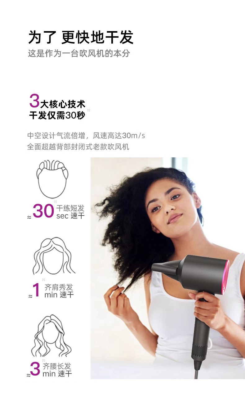 严选现货吹风机大风力电吹风高速负离子华强北吹风筒不伤发某森详情29