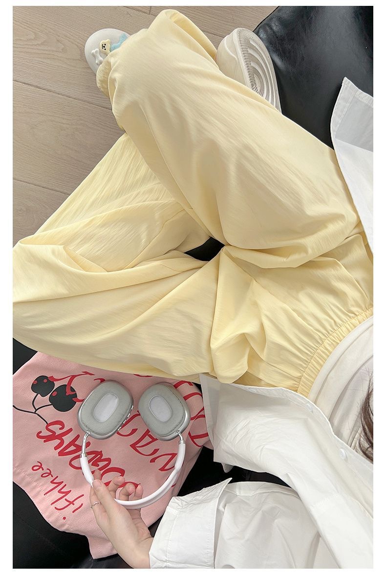 升级不缩水欧若风肌理感山本裤女春夏高腰垂感显瘦百搭休闲裤直筒详情25