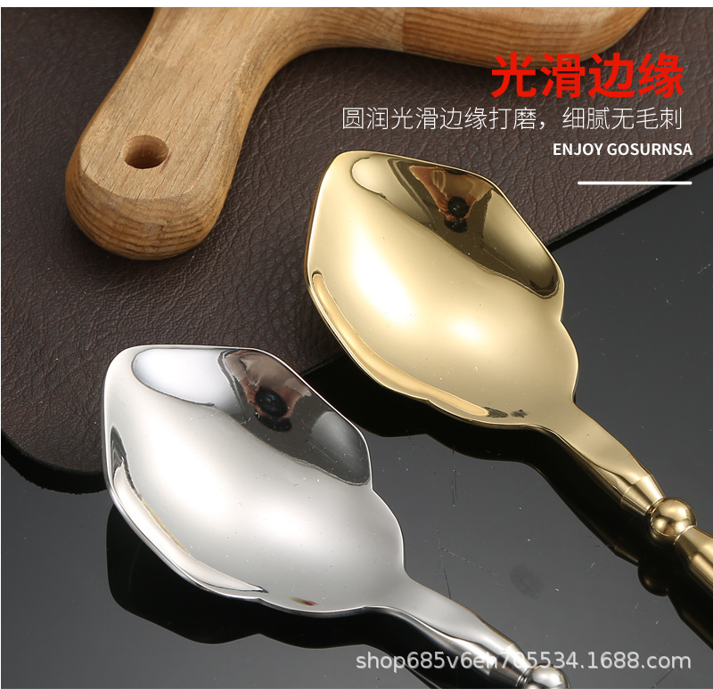 European-style Sea King knife, fork and spoon gift box set, creative solid round handle 304 stainless steel Western cuisine steak knife four-piece set pic 13