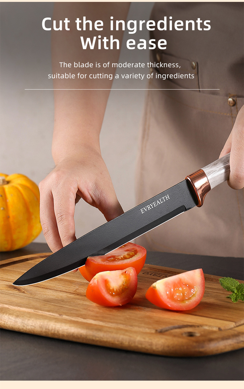 厨房刀具套装 不锈钢刀具厨师水果刀家用菜刀套装带刀架刀具大全详情30