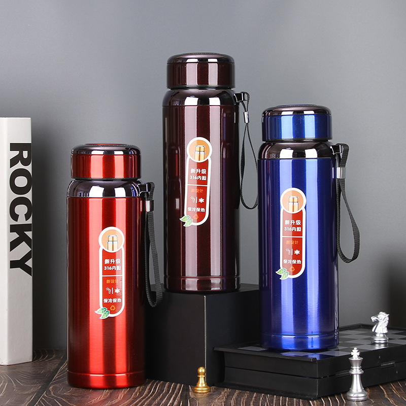 316不锈钢运动水壶 户外带提绳车载便携星星壶大容量真空保温杯详情4