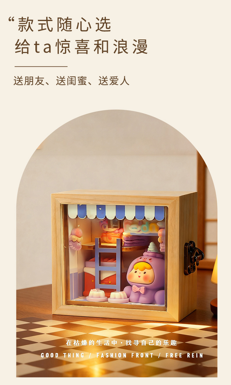 迷你仿真场景盒子手工diy食玩益智玩具男孩女孩礼物卧室摆件夜灯详情5