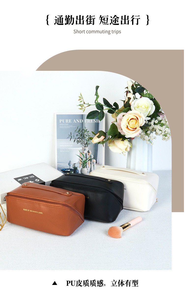 Light luxury style velvet makeup bag, storage bag, fabric toiletries and makeup bag pic 2