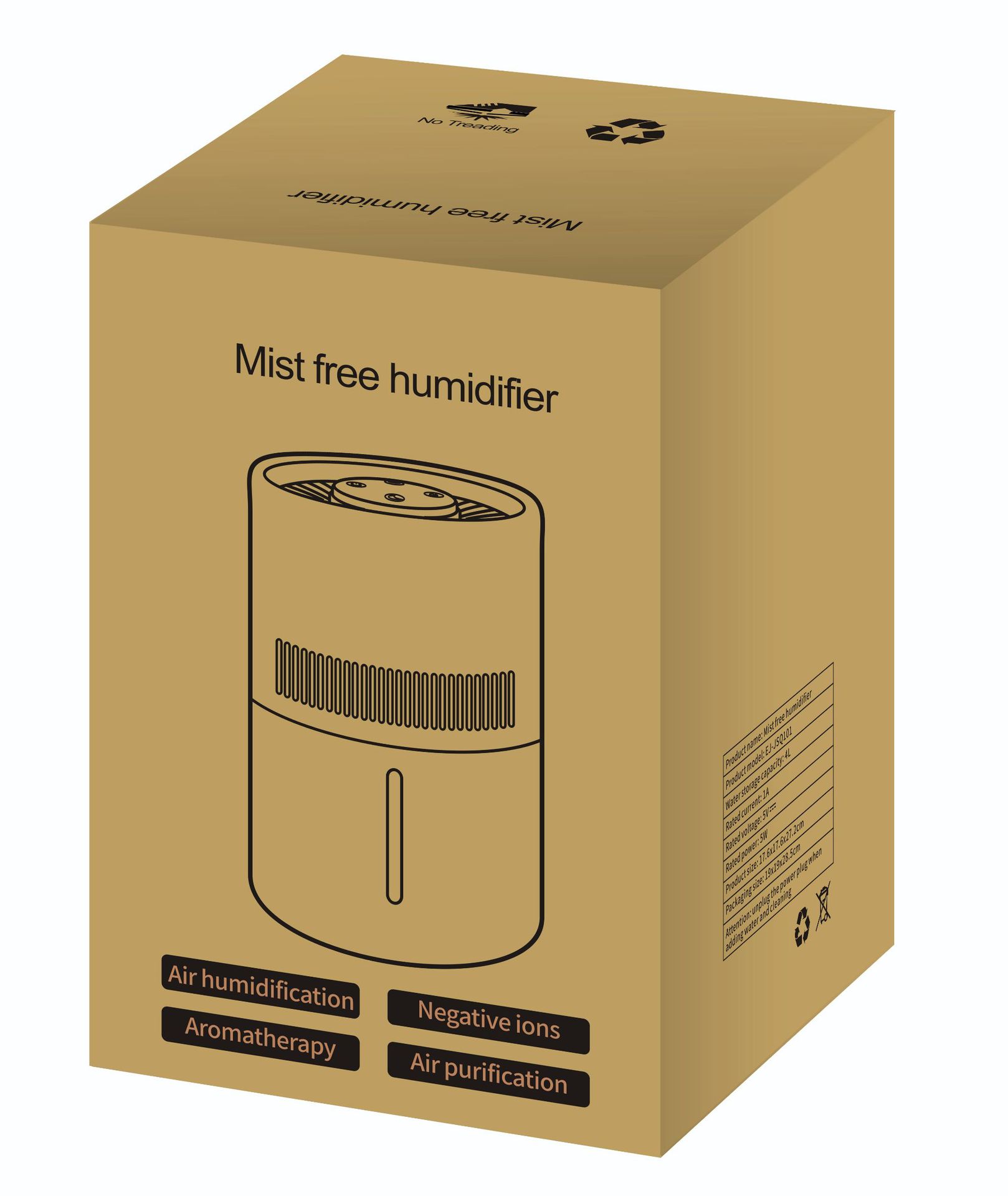 跨境加湿器卧室usb无雾加湿器4L大容量空气净化器家用补水办公室详情4