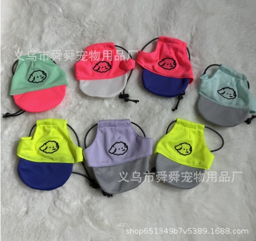 宠物狗狗猫咪帽子春夏外出遮阳防勒帽防脱可调节绳扣鸭舌帽详情2