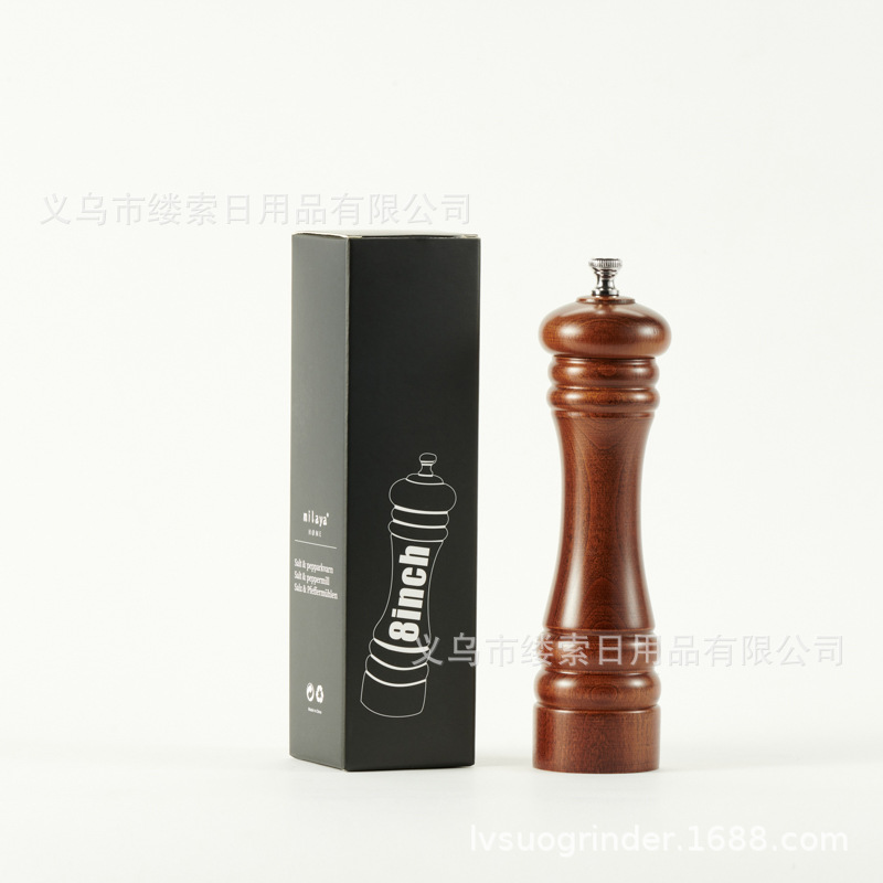 跨境榉木胡椒磨木质手动胡椒研磨器 INS经典胡椒 花椒海盐研磨器详情8