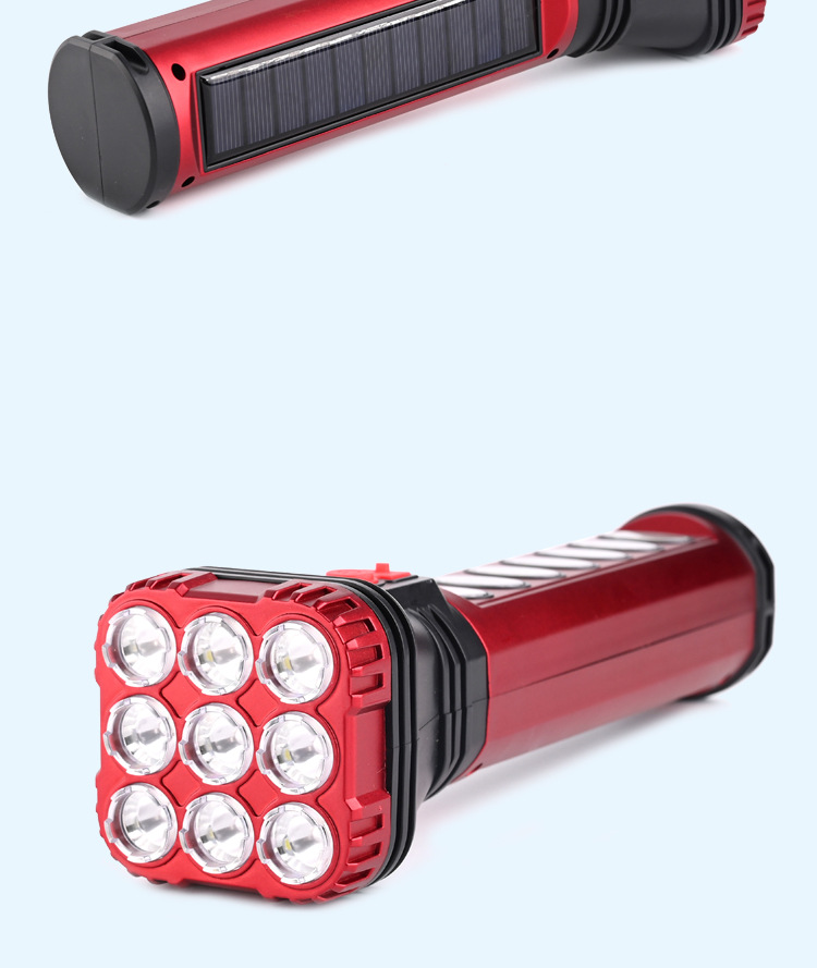 New ABS multi-functional COB outdoor household emergency light, side light, searchlight, high-intensity solar rechargeable flashlight pic 4