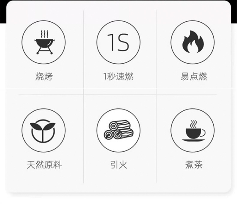 速燃炭烧烤碳木炭无烟碳果木炭室内引火户外家用煤球围炉煮茶炉子详情3