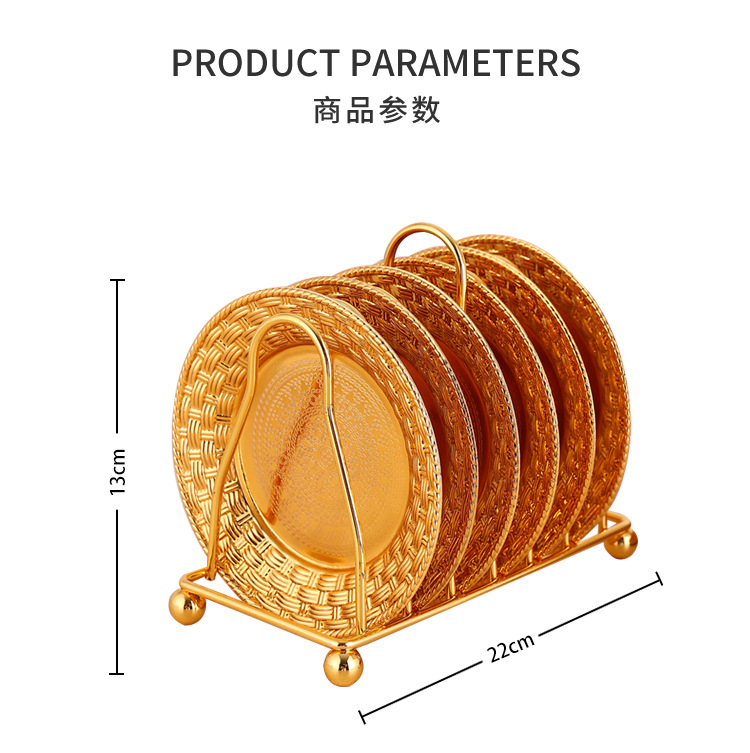 欧式铁艺金色水果盘点心零食干果小吃碟蛋糕盘首饰收纳盘甜品台详情2