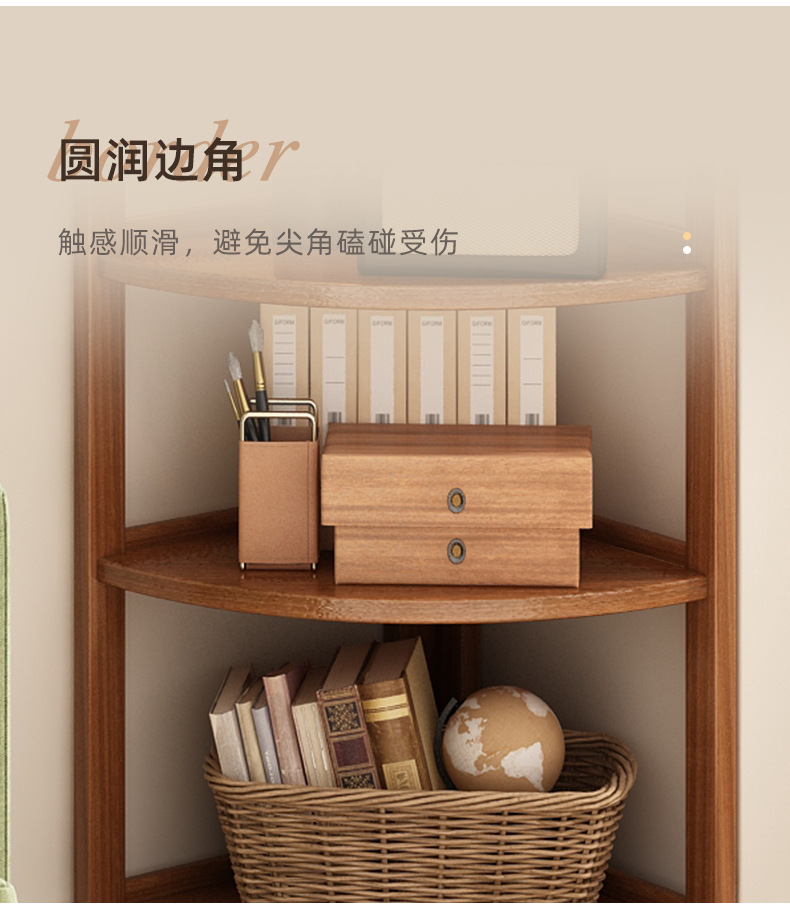 Corner cabinet shelf, triangular corner cabinet, indoor rack, modern and simple household storage rack, living room floor-standing model pic 11