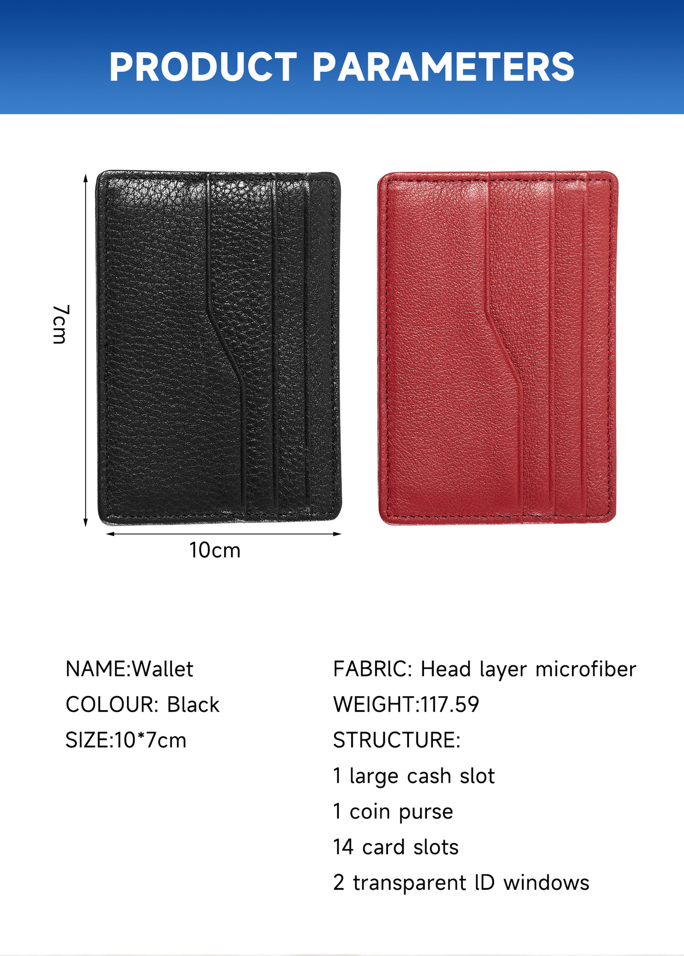 佰缔皮具跨境现货卡包大容量多卡位银行卡包男女同款头层牛皮卡套详情3