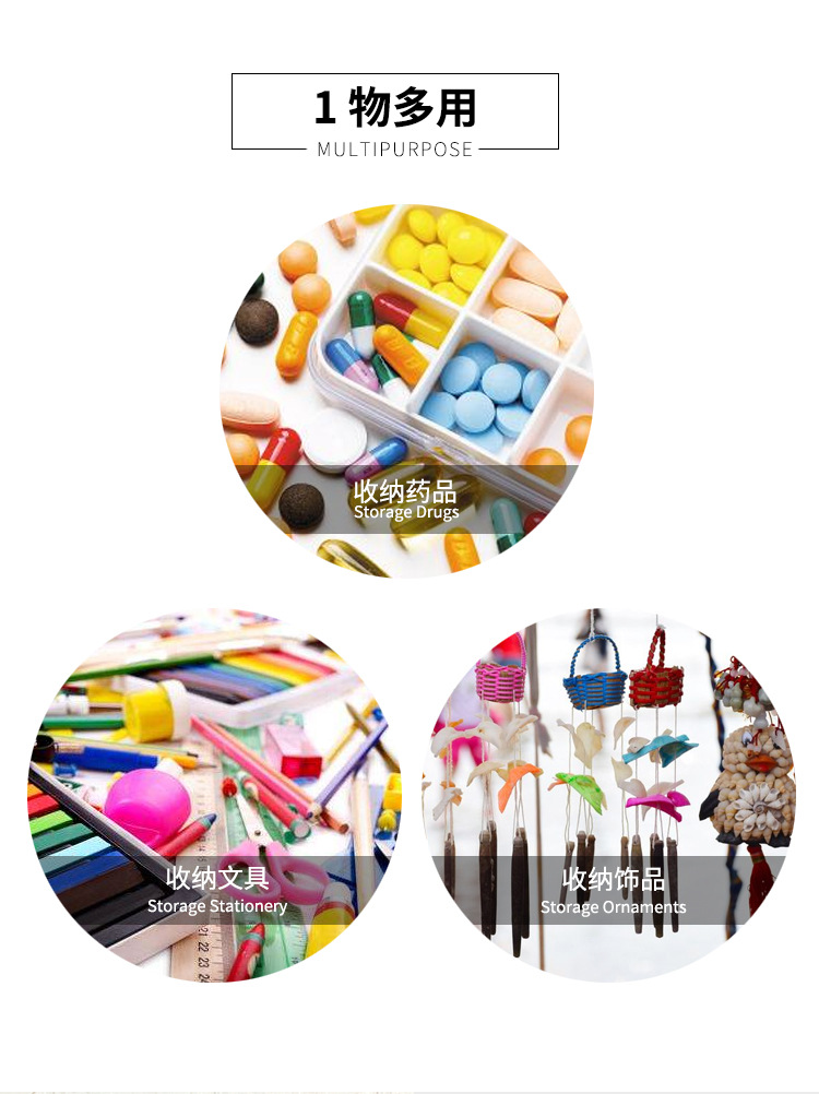 Factory direct sales PP household medicine box, thickened double-layer storage box, household cosmetics and accessories storage box, portable stationery pic 8