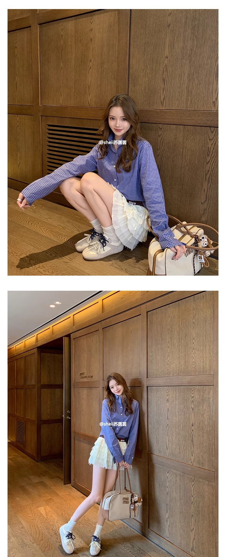 苏茵茵同款 韩国女高~2025复古鸳鸯鞋带休闲鞋运动德训鞋女阿甘鞋详情13