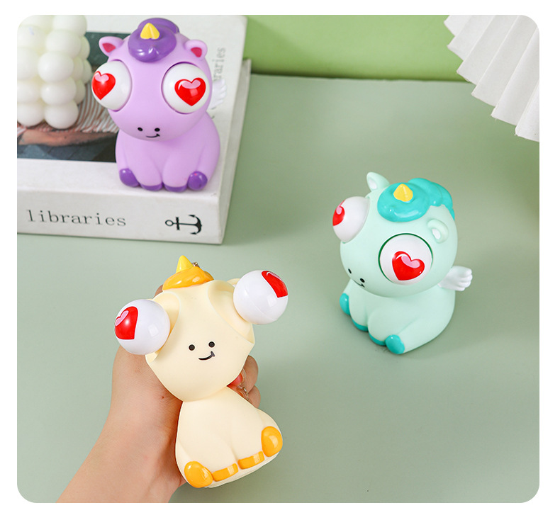 创意爆眼天使独角马 马年吉祥物抖音爆款解压玩具捏捏乐挤压瞪眼详情15