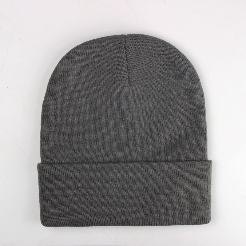 现货黑色针织帽男女纯色冷帽欧美保暖帽子荧光色毛线帽光板针织帽详情18