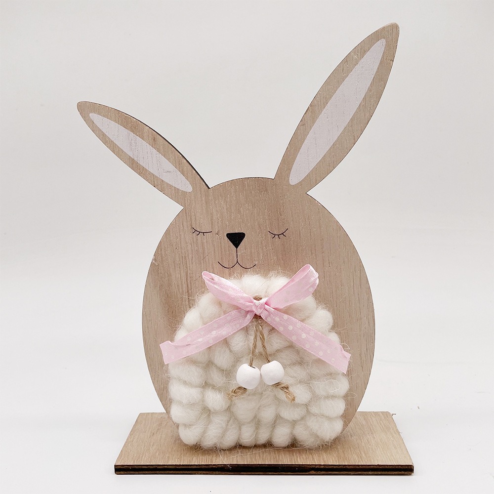 春天园艺木质小兔子摆件装饰品 复活节兔子鸡蛋工艺品桌面小摆件详情5