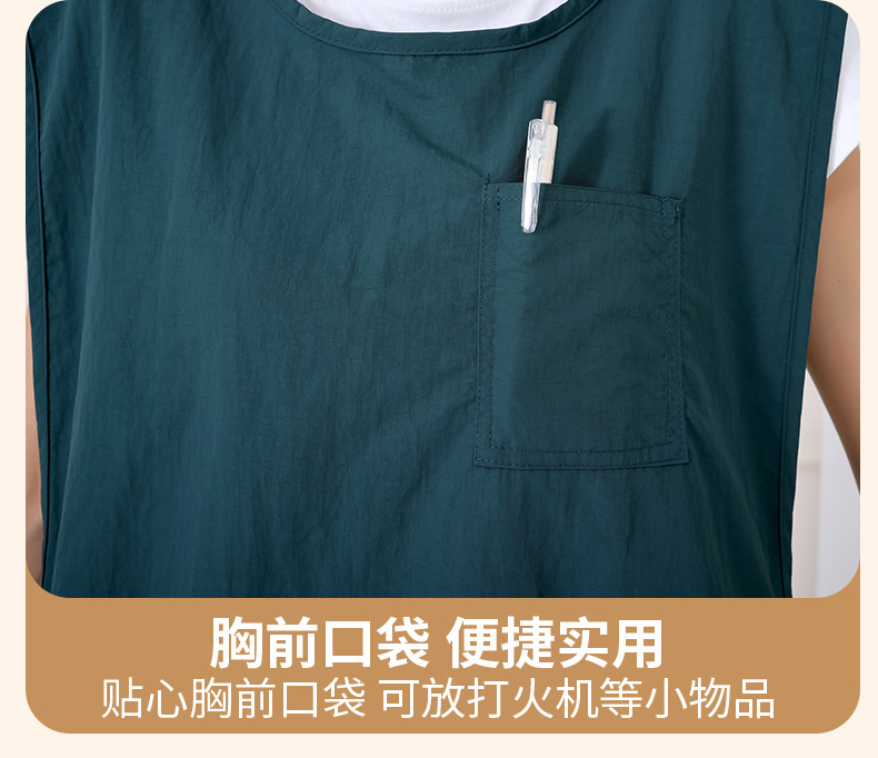 韩版家用防水防油围裙咖啡店工作服坎肩加大可印logo马甲工作服详情6