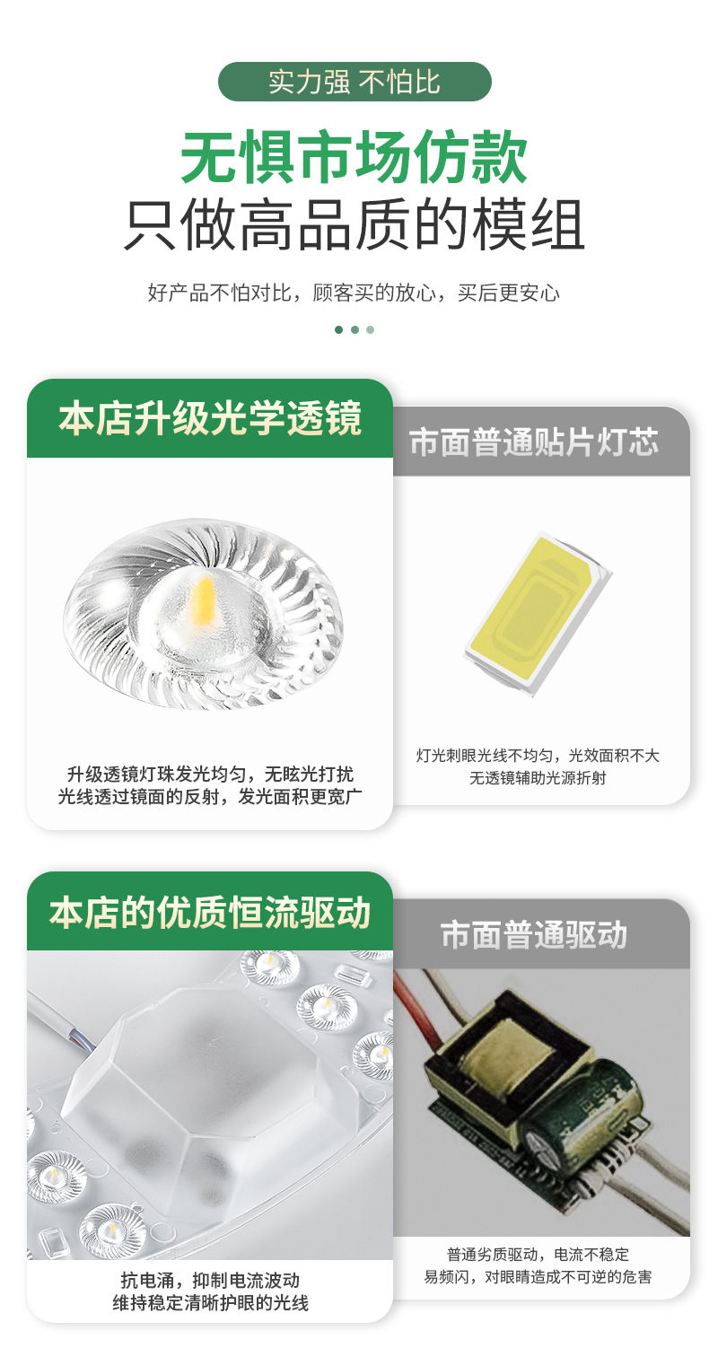 LED吸顶灯灯芯全光谱护眼节能灯盘家用超亮客厅圆形灯板灯珠光源详情11