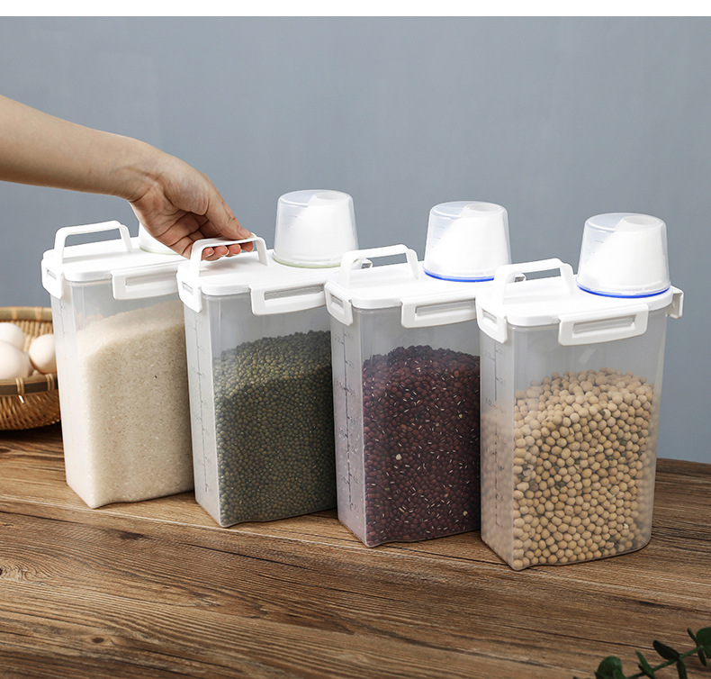 Five-grain noodle storage box, food-grade plastic kitchen storage jar for grains, bean jar, sealed jar pic 14