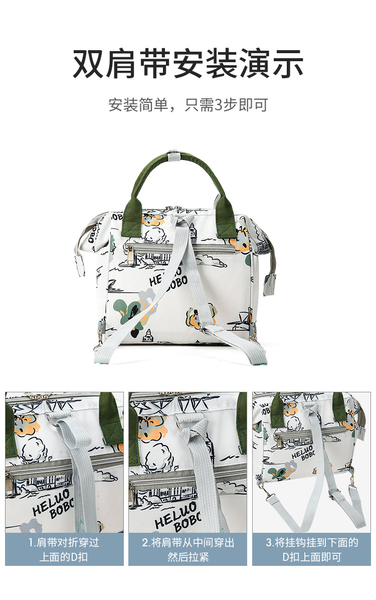 2024 New casual portable Mom bag, multi-functional lightweight storage bag, waterproof and heat-insulating multi-compartment outdoor backpack pic 14