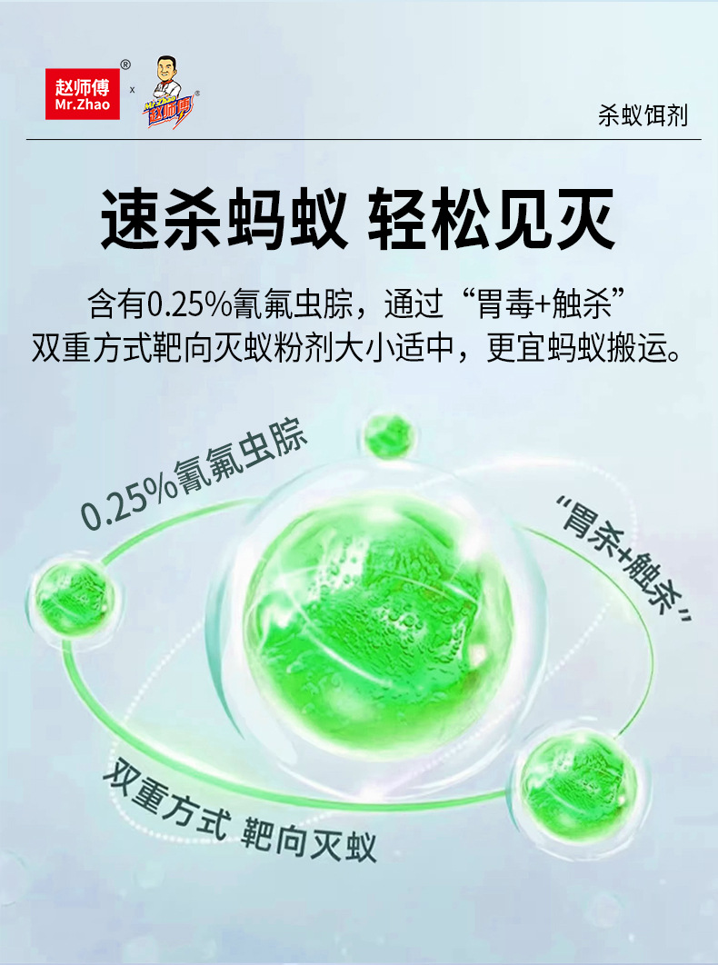 定制OEM/ODM赵师傅蚂蚁药贴牌代工灭红火蚁白蚁胶饵剂野外户外用详情7
