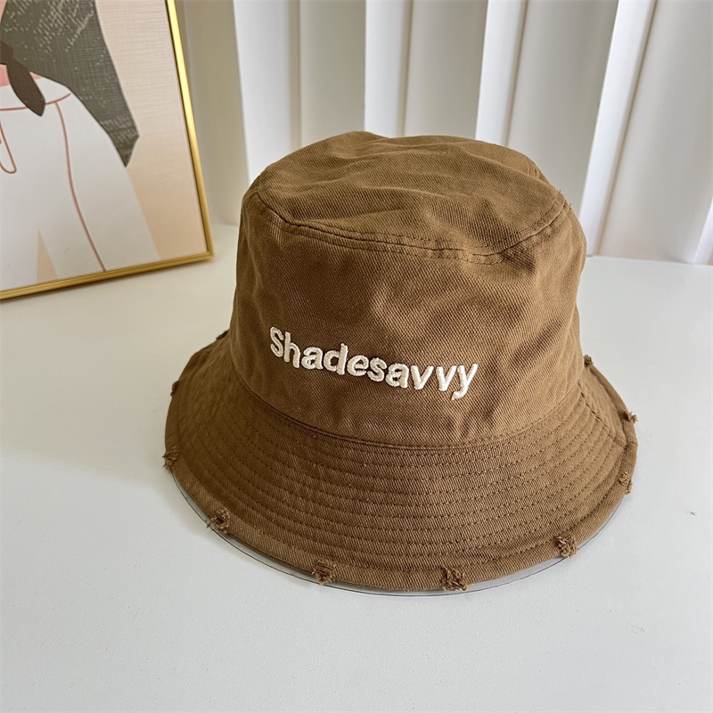 帽子女字母布制帽渔夫帽个性破边潮帽出游遮阳盆帽休闲百搭显脸小详情7