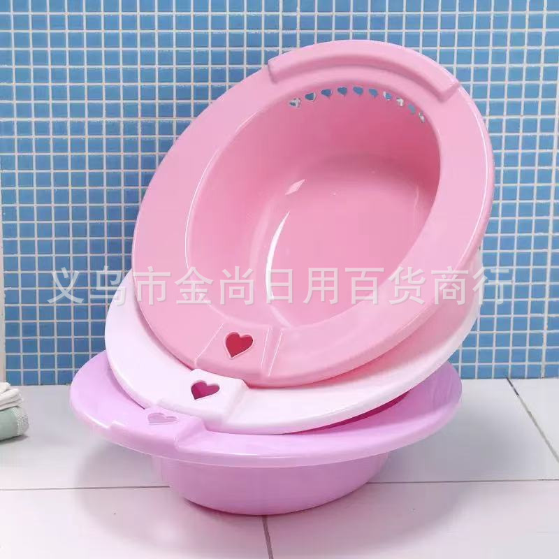 家用塑料坐浴盆免蹲马桶盆老人产妇冲洗屁股盆圆形方形坐浴盆详情5