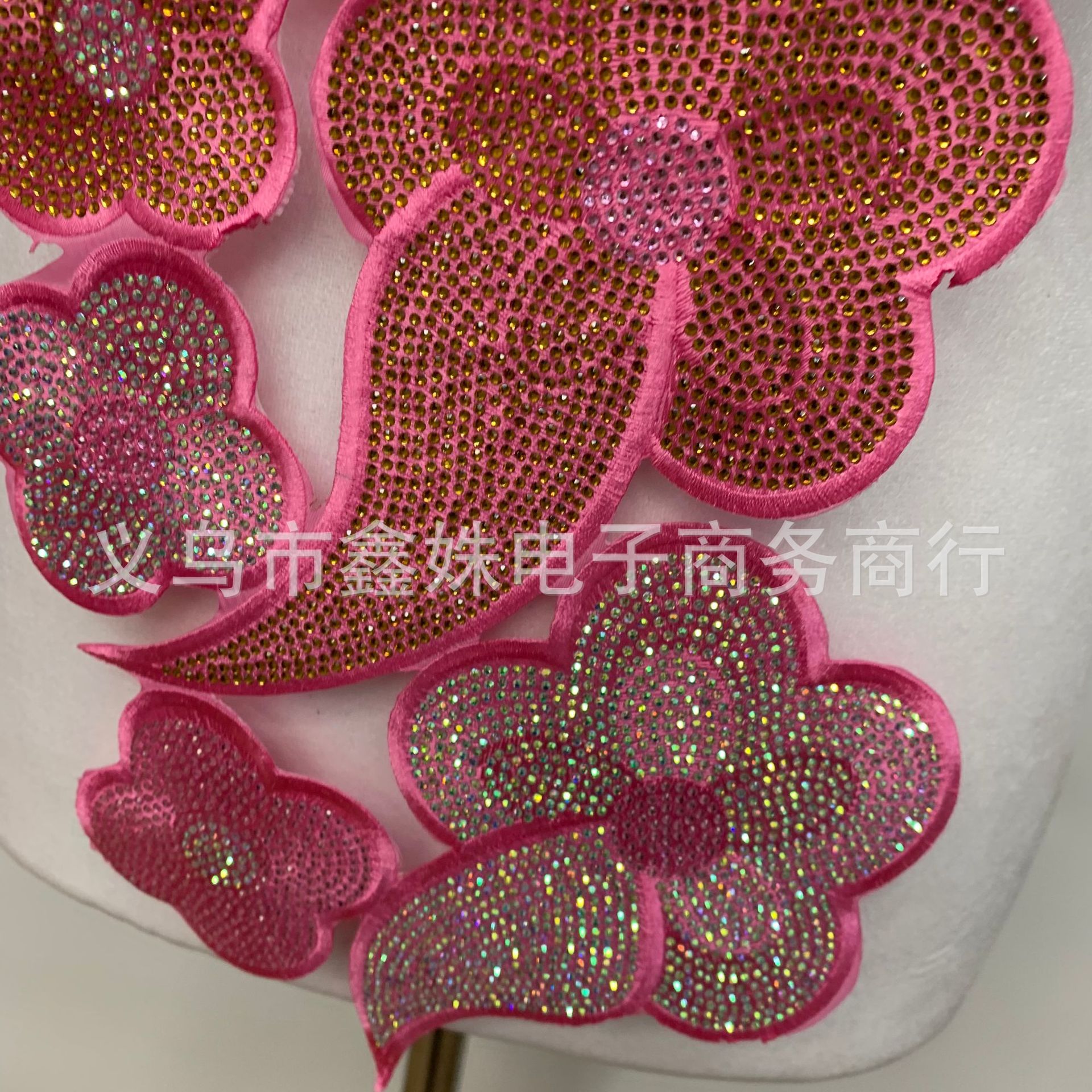 Multi-color adhesive full diamond collar flowers, multi-color large embroidered fabric stickers for stage costumes, opera and animation accessories pic 7