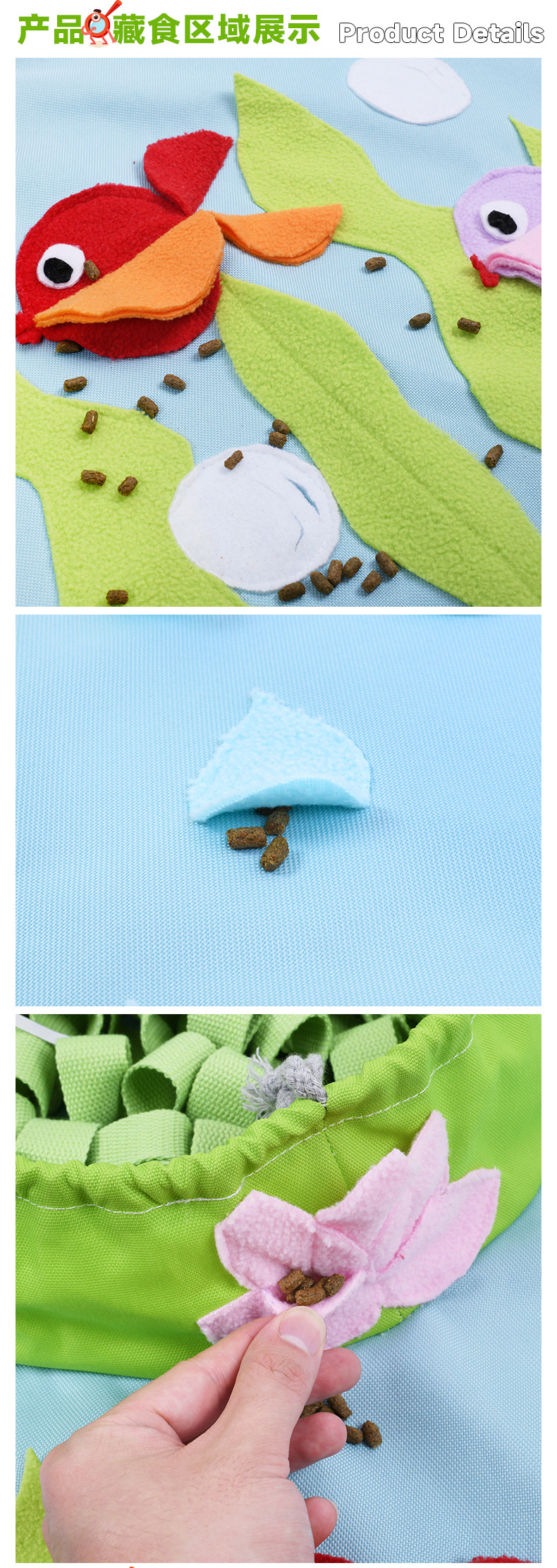 Rongka Pet Cross-border Summer Pond Frog Pet Food Storage Mat Dog Sniffing Mat Medium and Large Dog Training olfactory Intelligence and Boredom Fun Food Storage mat pic 7