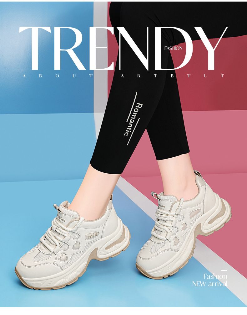 厚底增高休闲鞋女2025新款鞋子春秋季板鞋女百搭软底小白鞋老爹鞋详情4