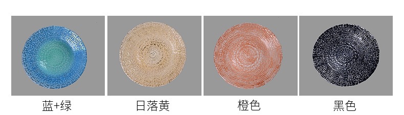 星辰工厂批发创意宴会酒店用高档简洁条纹链条玻璃盘餐盘水果项链盘详情3