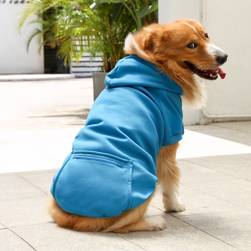Otoño e invierno peluche de oro cremallera de bolsillo sudaderas grandes y medianas para perros perros ropa de gato fardo suministros para mascotas pic 22