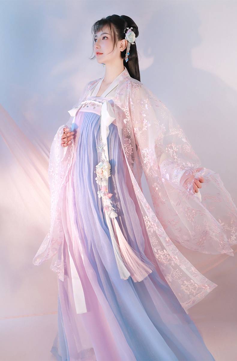 国潮春樱汉服女齐胸齐腰襦裙古风学生超仙气中国风大袖衫古装套装详情16