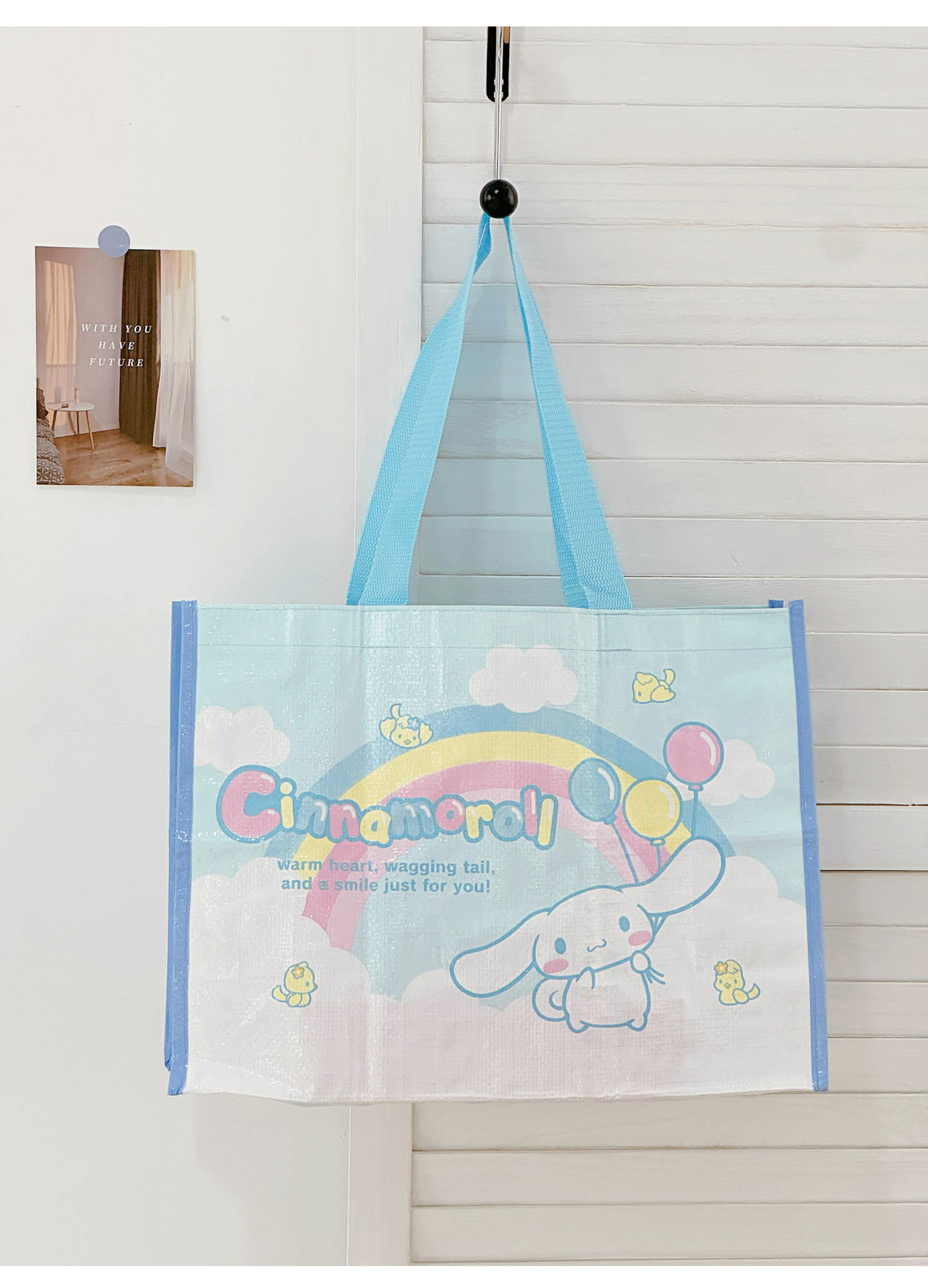 Sanrio genuine Hello Kitty kt woven shopping bag, large capacity storage bag, bento bag, portable hand-held crossbody bag pic 11