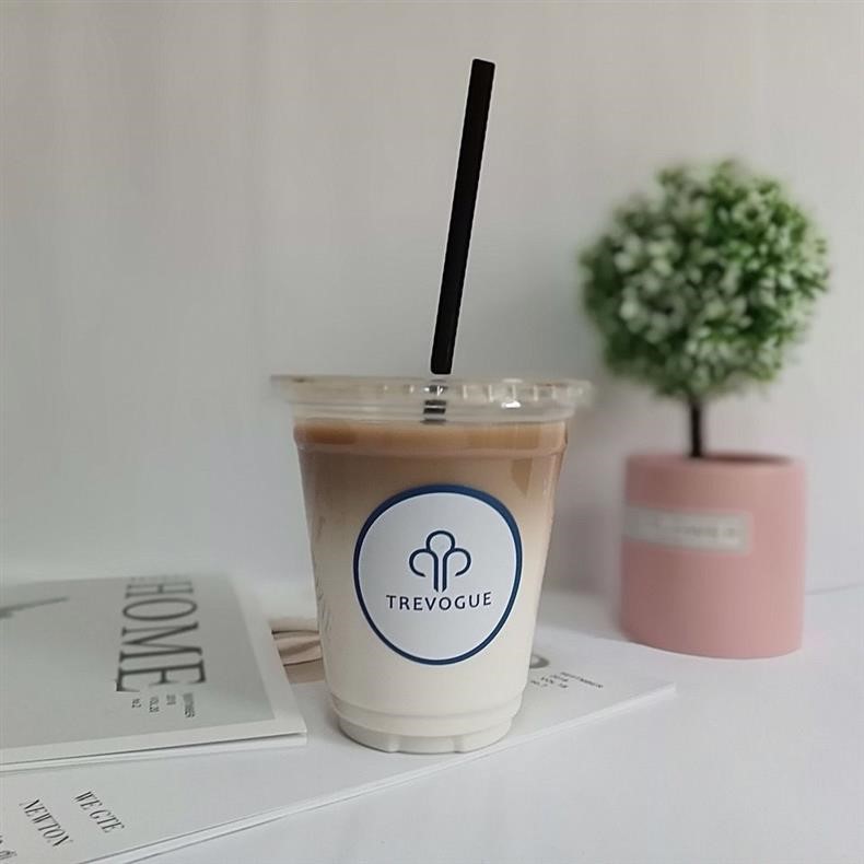One piece of high-quality disposable plastic coffee cup, popular milk tea cup, popular thickened cold drink cup with lid from the factory pic 12
