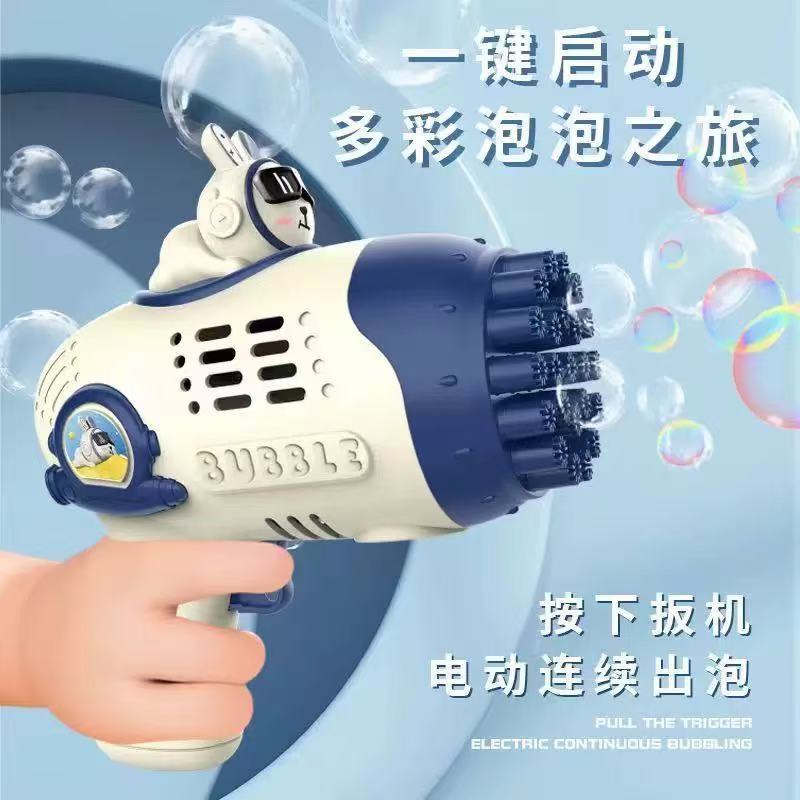 网红电动恐龙泡泡机全自动手持加特林23孔泡泡机儿童玩具批发摆摊详情17