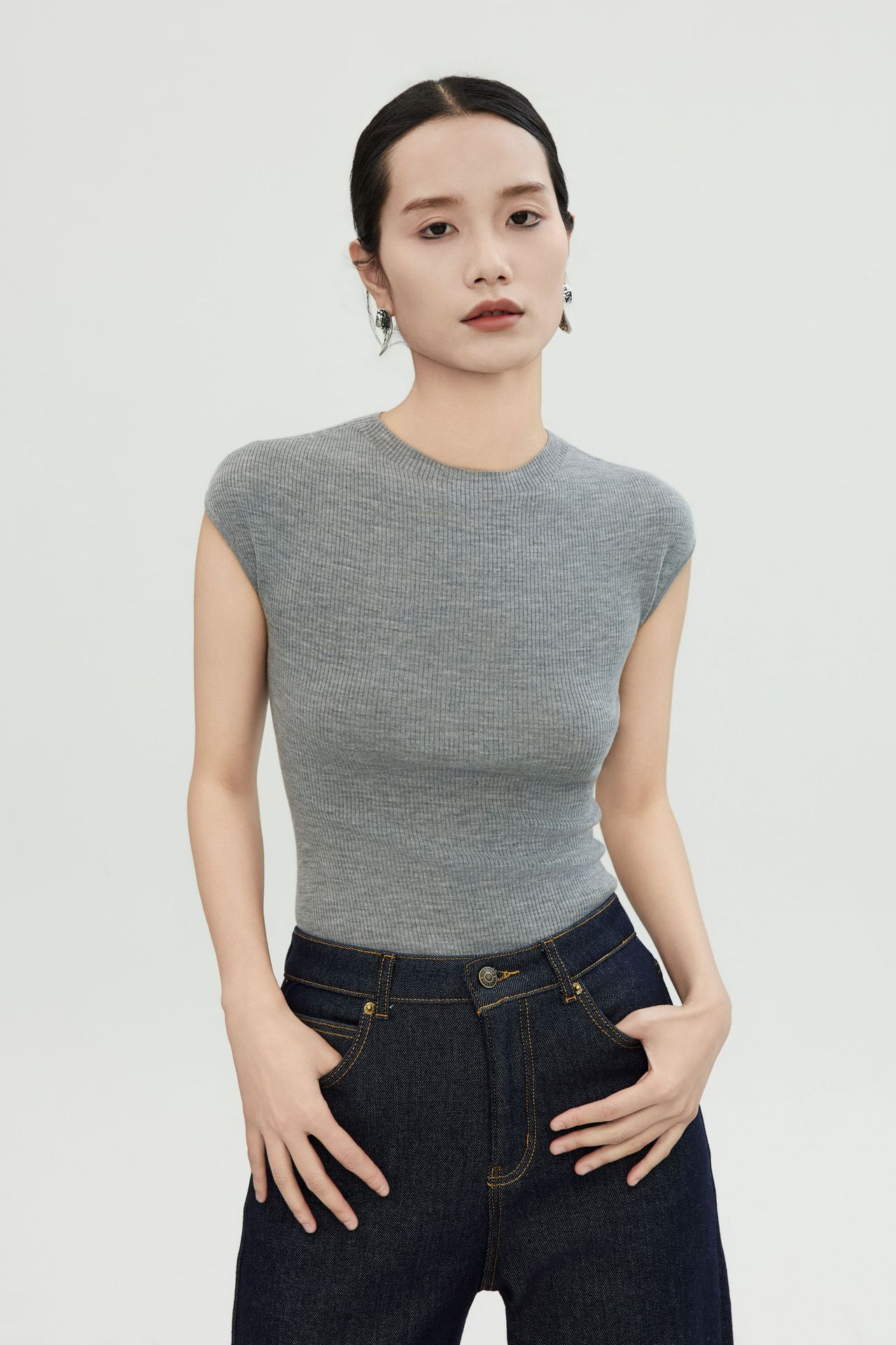 白露版型巨好无缝短袖针织衫半袖打底上衣圆领T恤女羊毛衫修身详情18